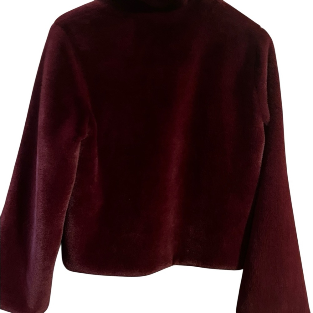a new day Deep Red Teddy Jacket - Picture 3 of 4